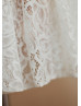 Cap Sleeves Ivory Lace Pink Lining Flower Girl Dress With Flower Sash